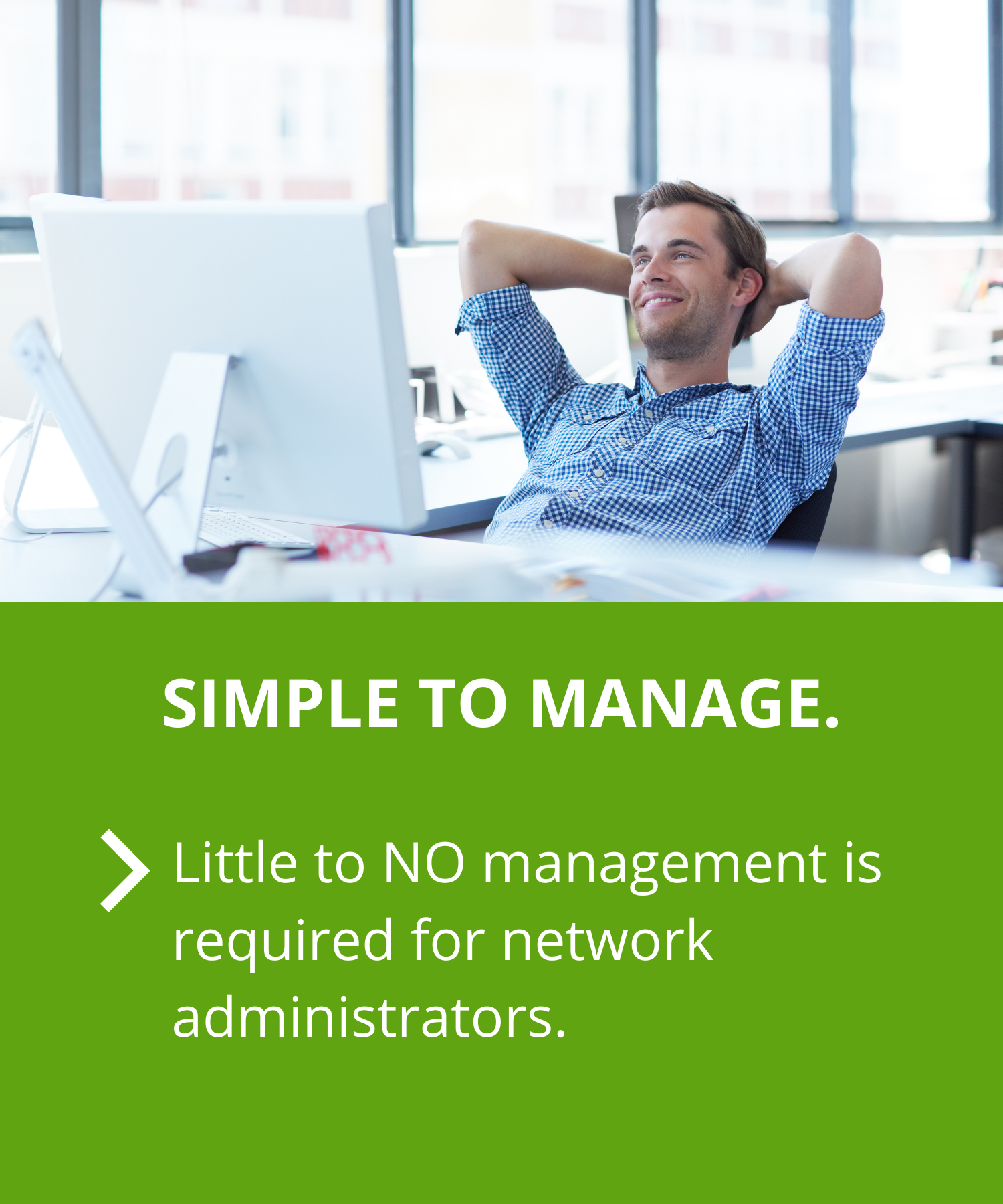 Man relaxing at his work desk because his workload is easy Man relaxing at his work desk because his workload is easy